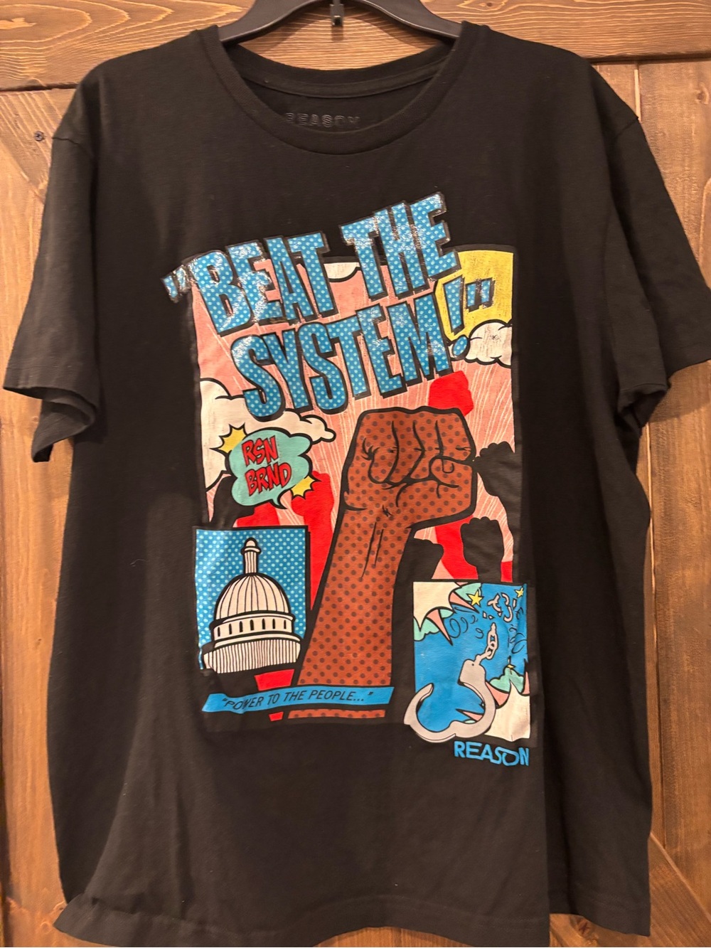 Reason Black 'Beat The System' Graphic Short Sleeve Tee